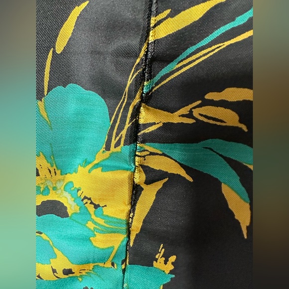 Beautiful Banana Republic Black Dress with Yellow and Teal Flowers, Size… - Picture 3 of 8